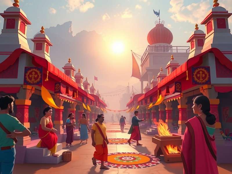 Ganges Puja Trail gameplay showing festival celebration